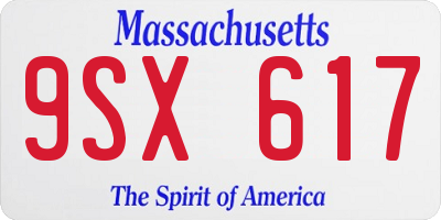MA license plate 9SX617