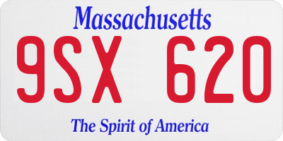 MA license plate 9SX620