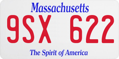 MA license plate 9SX622