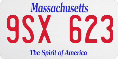 MA license plate 9SX623