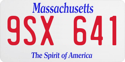 MA license plate 9SX641