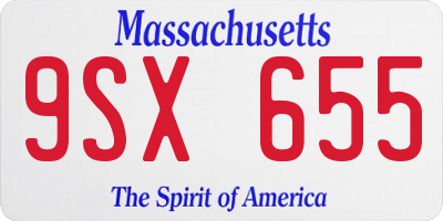 MA license plate 9SX655