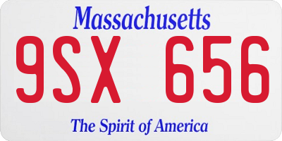 MA license plate 9SX656