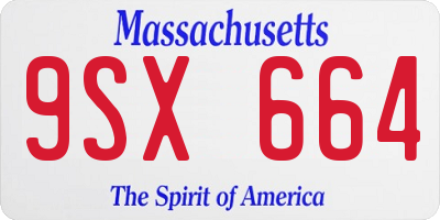 MA license plate 9SX664