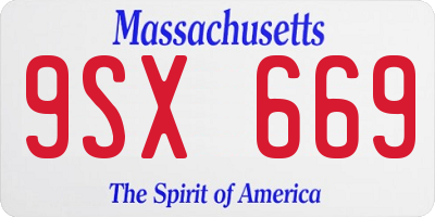 MA license plate 9SX669