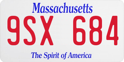 MA license plate 9SX684