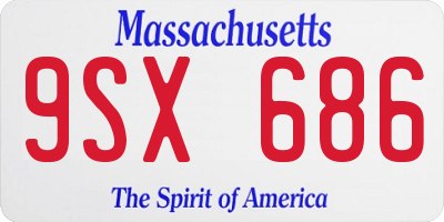 MA license plate 9SX686
