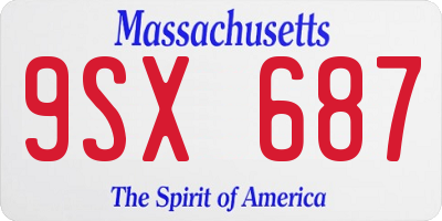 MA license plate 9SX687