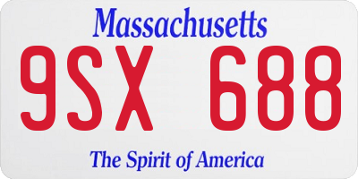 MA license plate 9SX688