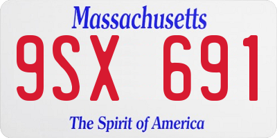 MA license plate 9SX691