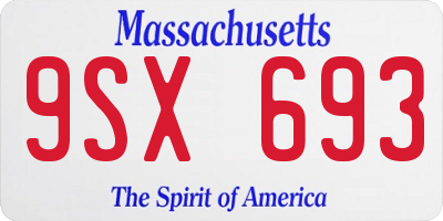 MA license plate 9SX693