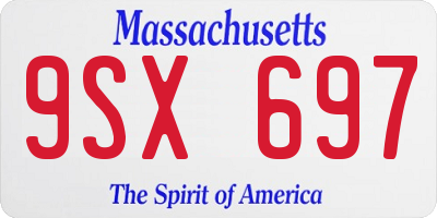 MA license plate 9SX697