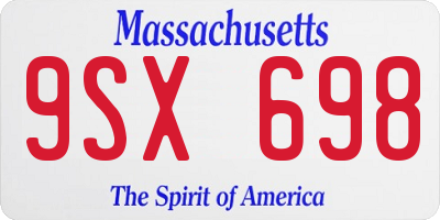 MA license plate 9SX698
