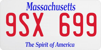 MA license plate 9SX699
