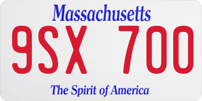 MA license plate 9SX700