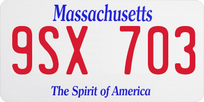MA license plate 9SX703