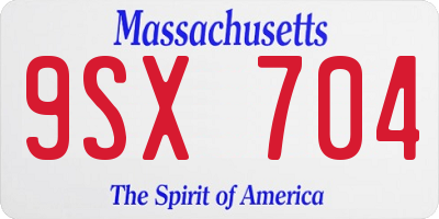 MA license plate 9SX704