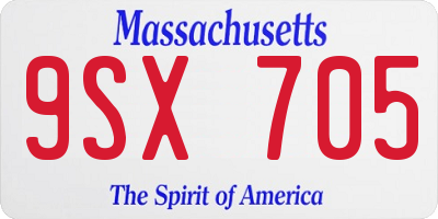MA license plate 9SX705