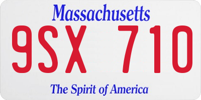 MA license plate 9SX710