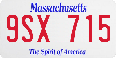 MA license plate 9SX715