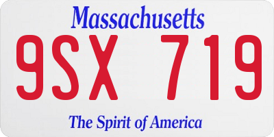 MA license plate 9SX719