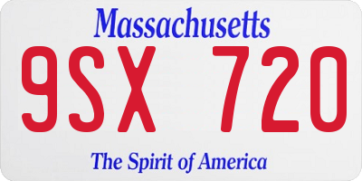 MA license plate 9SX720