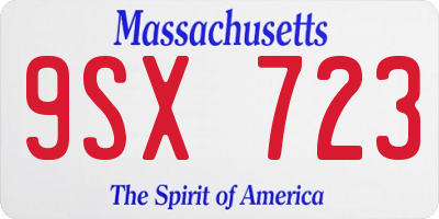 MA license plate 9SX723