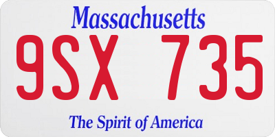 MA license plate 9SX735
