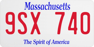 MA license plate 9SX740