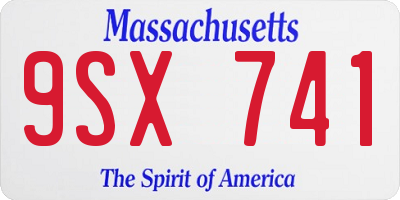 MA license plate 9SX741