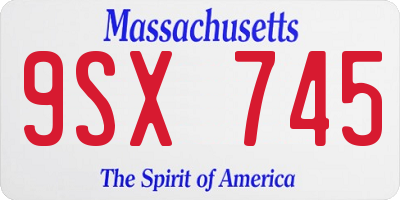 MA license plate 9SX745