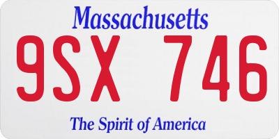 MA license plate 9SX746