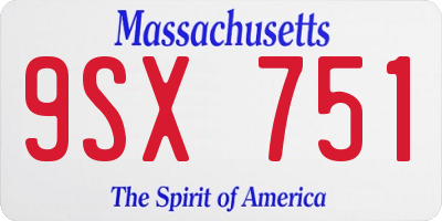 MA license plate 9SX751