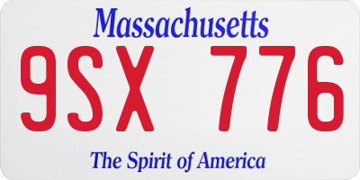 MA license plate 9SX776