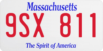 MA license plate 9SX811