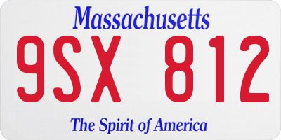 MA license plate 9SX812