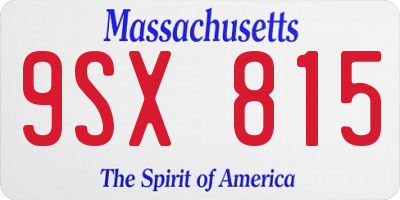 MA license plate 9SX815