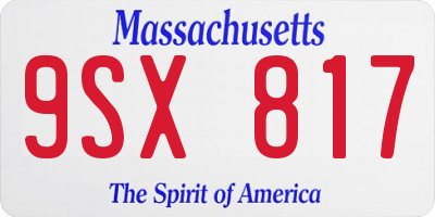 MA license plate 9SX817