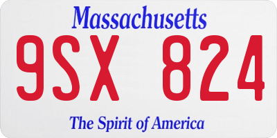 MA license plate 9SX824