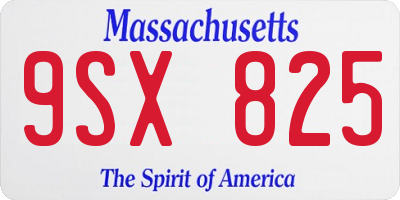 MA license plate 9SX825
