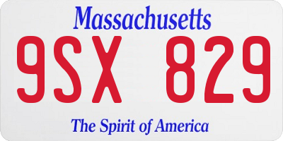 MA license plate 9SX829