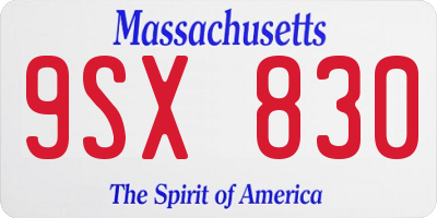MA license plate 9SX830