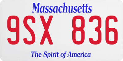 MA license plate 9SX836