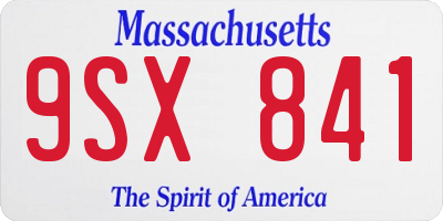 MA license plate 9SX841