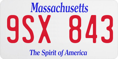 MA license plate 9SX843