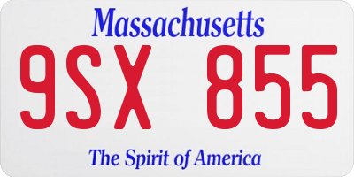 MA license plate 9SX855