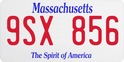 MA license plate 9SX856