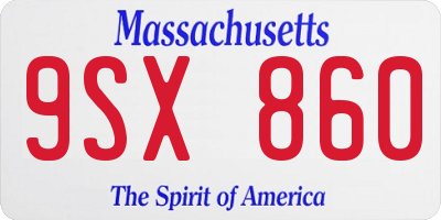 MA license plate 9SX860