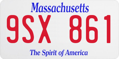 MA license plate 9SX861