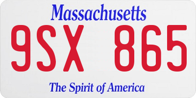 MA license plate 9SX865